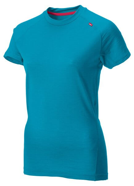 Dámske tričko Inov-8 BASE ELITE Merino SS turquoise/barberry modrá