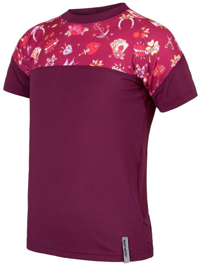T-Shirts Sensor Coolmax Impress dětské triko kr.rukáv lilla/girls tattoo
