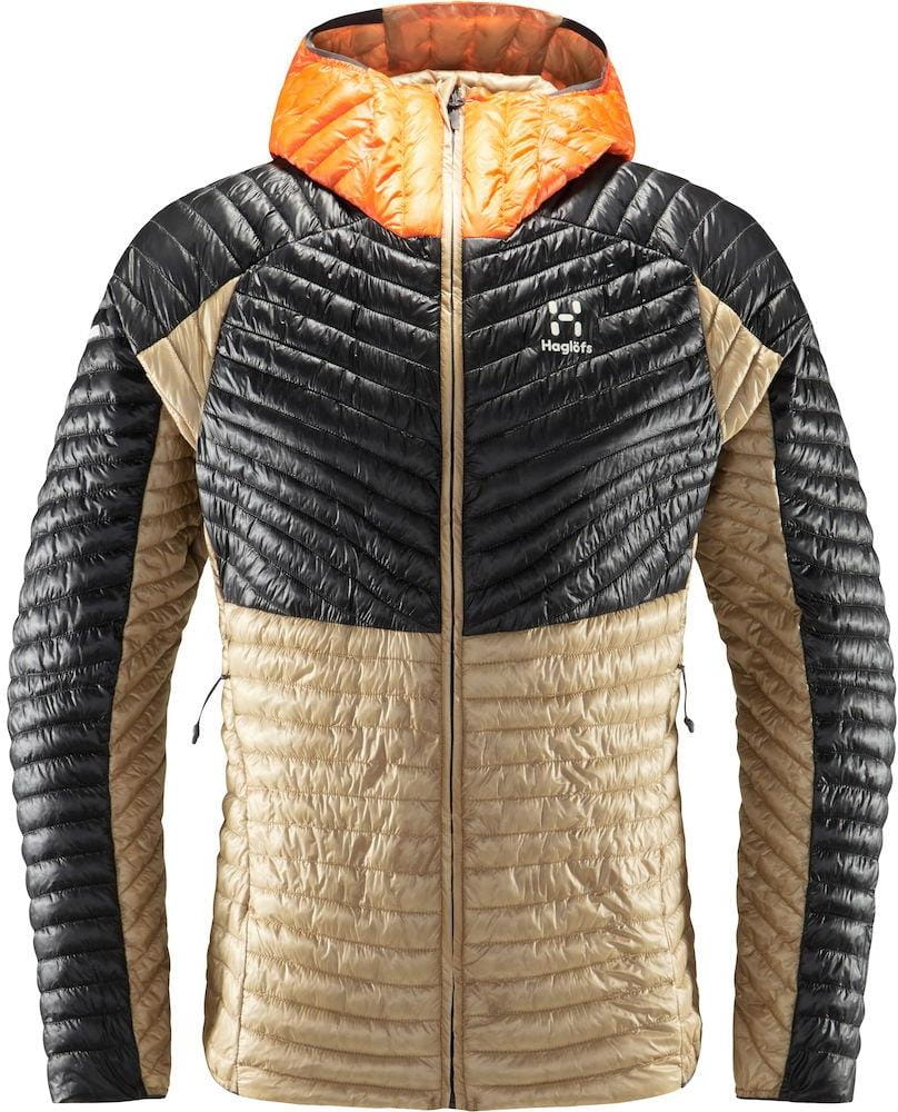 Pánská outdoorová bunda Haglöfs Bunda L.I.M Mimic hood béžová/černá/oranžová