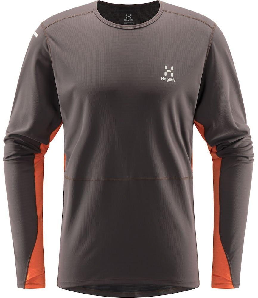 Pánske tričko s dlhým rukávom Haglöfs Triko L.I.M Crown dl.rukáv tmavě šedá/oranžová