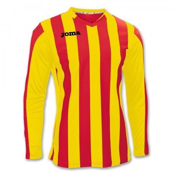  Férfi ing Joma T-Shirt Copa Red-Yellow L/S