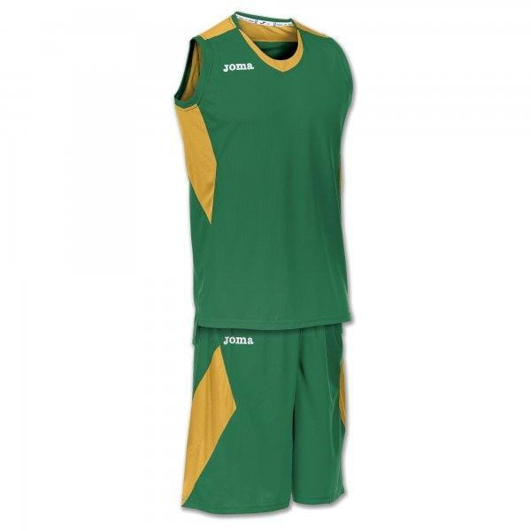 Komplety Joma T-Shirt Basket Green-Gold Sleeveless