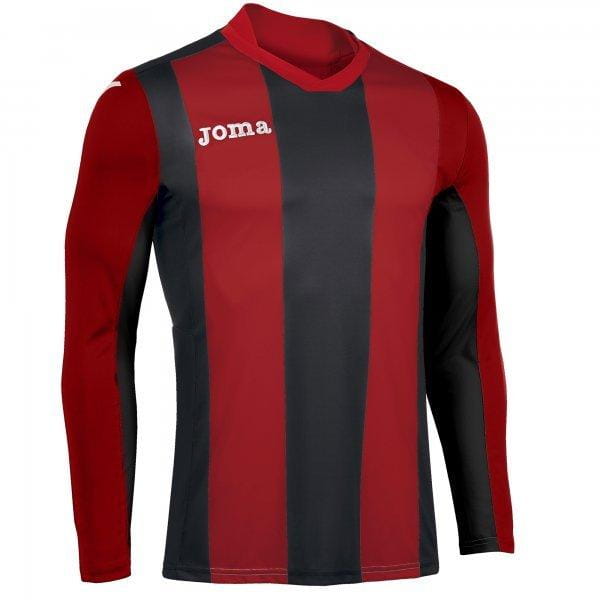  Pánské triko Joma T-Shirt Pisa Red-Black L/S