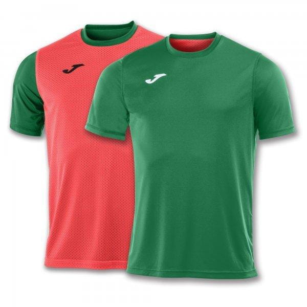  Pánské triko Joma T-Shirt Combi Reversible Green-Orange S/S