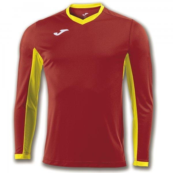  Férfi ing Joma T-Shirt Championship IV Red-Yellow L/S