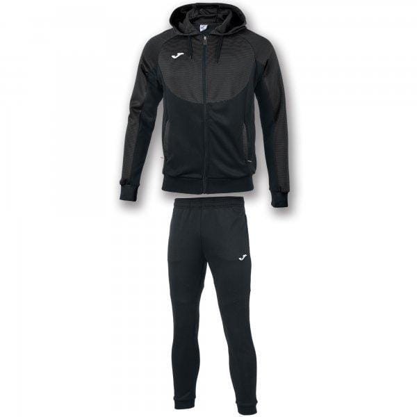  Trainingsanzug für Männer Joma Hooded Tracksuit Essential Dark Grey-Black