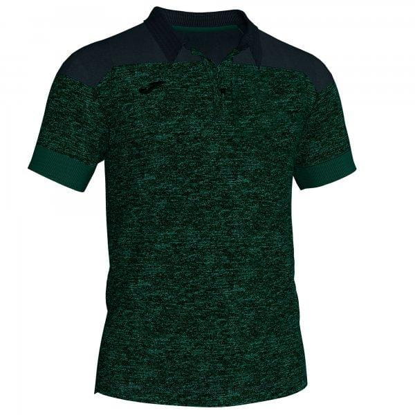  Pánske tričko Joma Polo Shirt Winner II Cotton Green-Black S/S