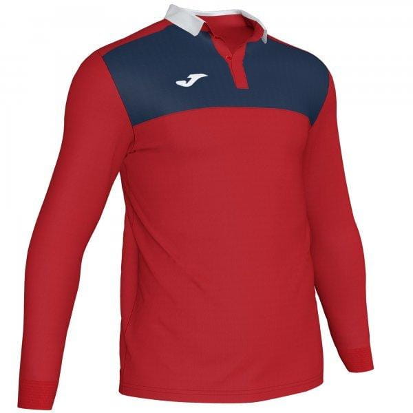  Pánské triko Joma Polo Shirt Winner II Red-Dark Navy L/S