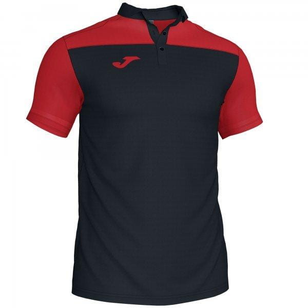  Pánske tričko Joma Polo Shirt Hobby II Black-Red S/S