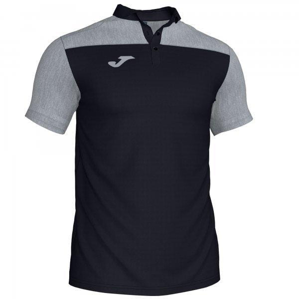  Pánske tričko Joma Polo Shirt Hobby II Black-Grey S/S