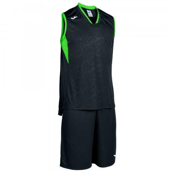  Jongens basketbal ingesteld Joma Campus Set Basket Black-Fluor Green Sleeveles