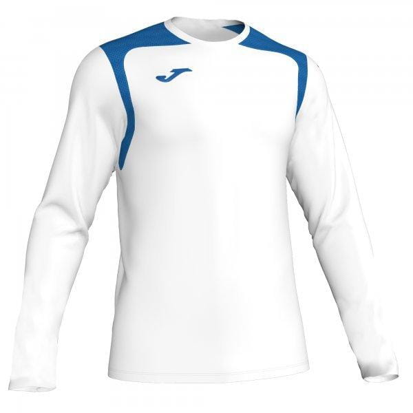  Pánské triko Joma T-Shirt Championship V White-Royal Navy L/S