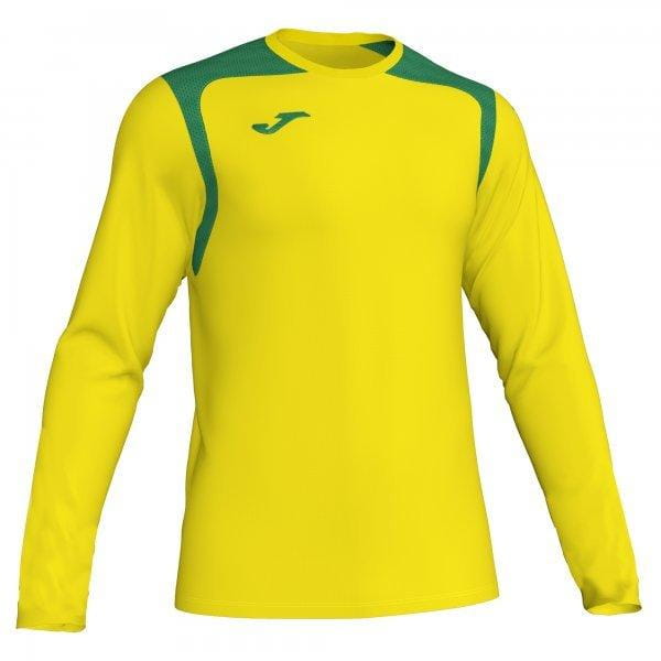  Pánské triko Joma T-Shirt Championship V Yellow-Green L/S