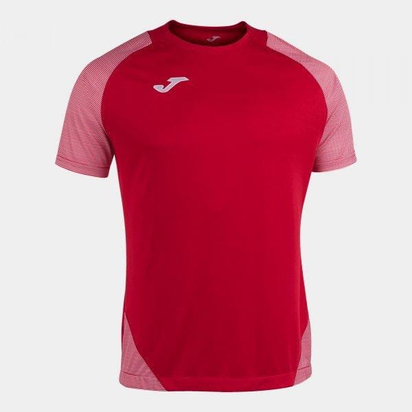  Pánské triko Joma Essential II T-Shirt Red-White S/S