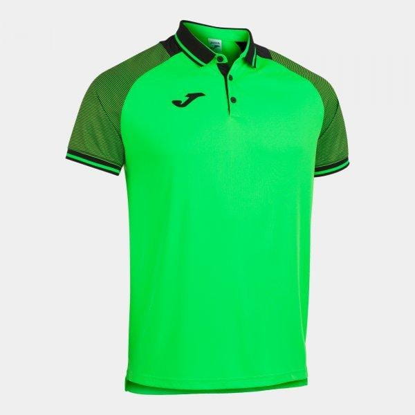  Pánske tričko Joma Essential II Polo Fluor Green-Black S/S