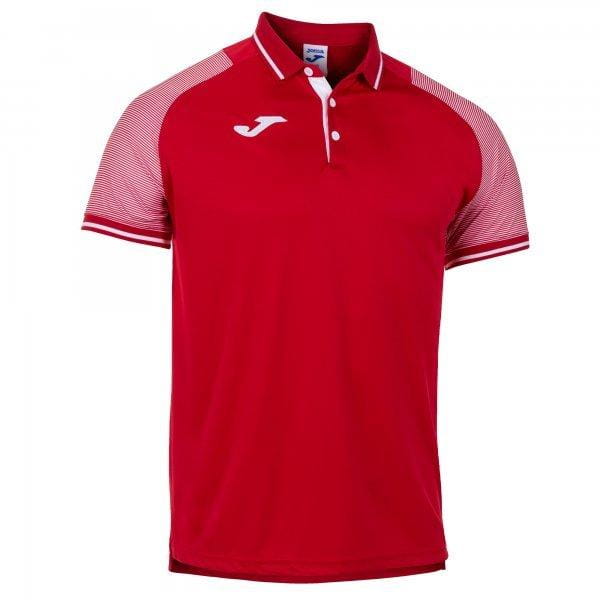  Pánske tričko Joma Essential II Polo Red-White S/S