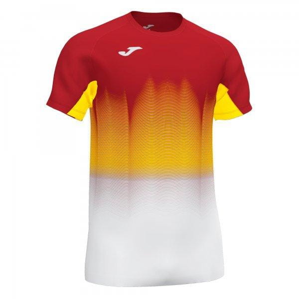  Pánské triko Joma Elite VII T-Shirt Red-White-Yellow S/S