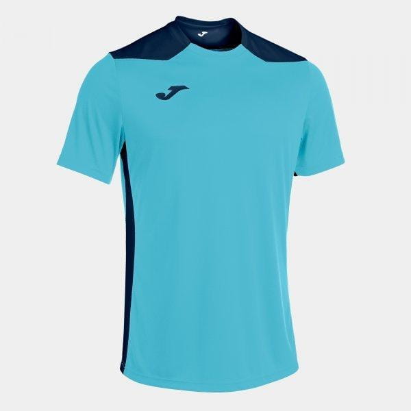  Koszula męska Joma Championship VI Short Sleeve T-Shirt Fluor Turquoise-Navy