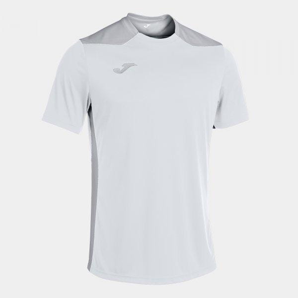  Camicia da uomo Joma Championship VI Short Sleeve T-Shirt White Gray