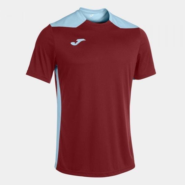  Férfi ing Joma Championship VI Short Sleeve T-Shirt Burgundy Sky Blue