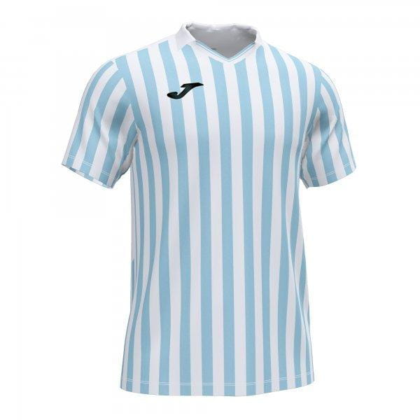  Herrenhemd Joma Copa II Short Sleeve T-Shirt White Sky Blue