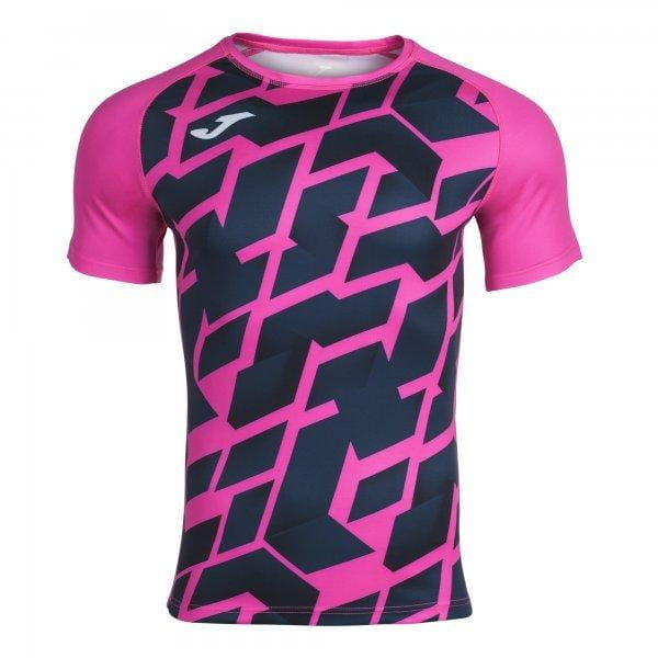  Camicia da uomo Joma Myskin III Short Sleeve T-Shirt Fluor Pink Navy
