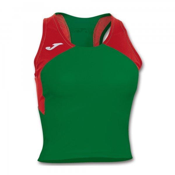  Débardeur pour filles Joma T-Shirt Record Woman Green-Red Sleeveless