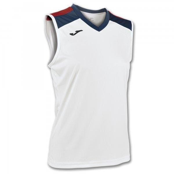  Dívčí tílko Joma Aloe Volley Shirt White-Navy Sleeveless W.