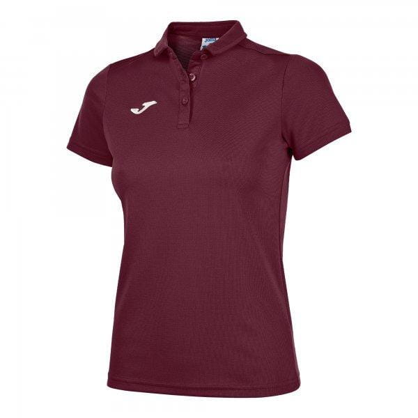  Dames-T-shirt Joma Hobby Women Polo Shirt Burgundy S/S