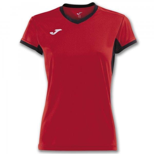  Dámské triko Joma T-Shirt Championship IV Red-Black S/S Woman