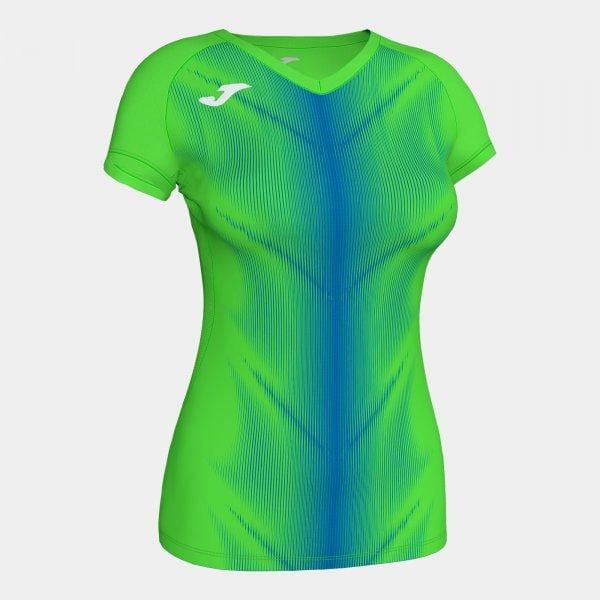  Koszulka damska Joma Olimpia T-Shirt Fluor Green-Royal S/S Woman