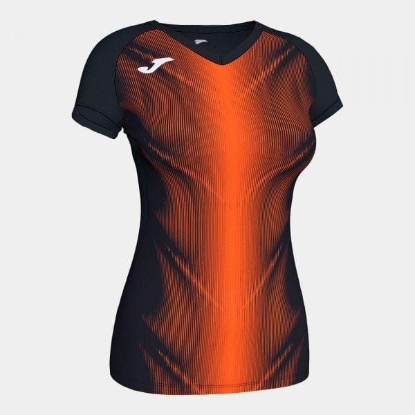  Dámské triko Joma Olimpia T-Shirt Black-Orange S/S Woman