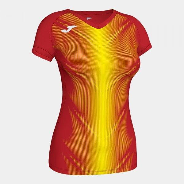  Dames-T-shirt Joma Olimpia T-Shirt Red-Yellow S/S Woman