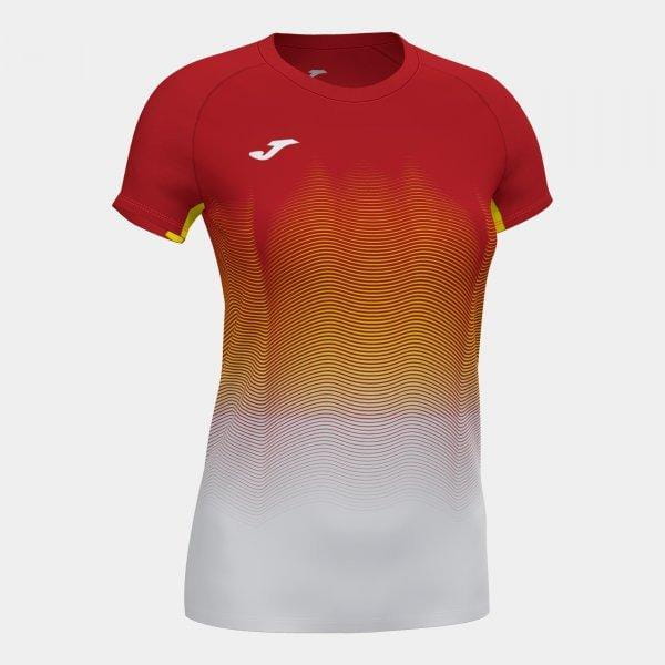  Dames-T-shirt Joma Elite VII T-Shirt Red-White-Yellow S/S
