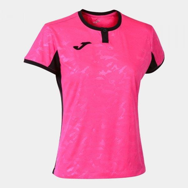  Dámske tričko Joma Toletum II T-Shirt Fluor Pink-Black S/S