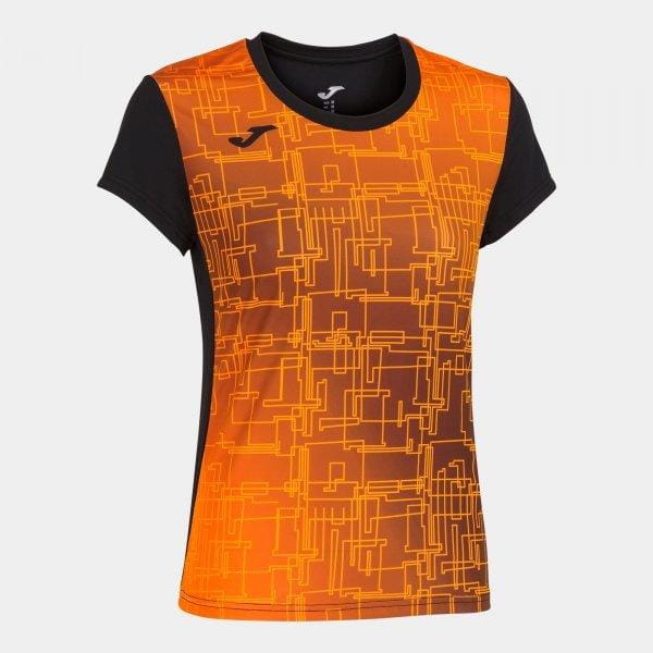  Dames-T-shirt Joma Elite VIII Short Sleeve T-Shirt Black Orange