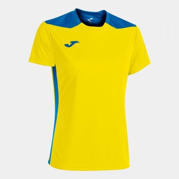 Dámske tričko Joma Championship VI Short Sleeve T-Shirt Yellow-Royal Blue