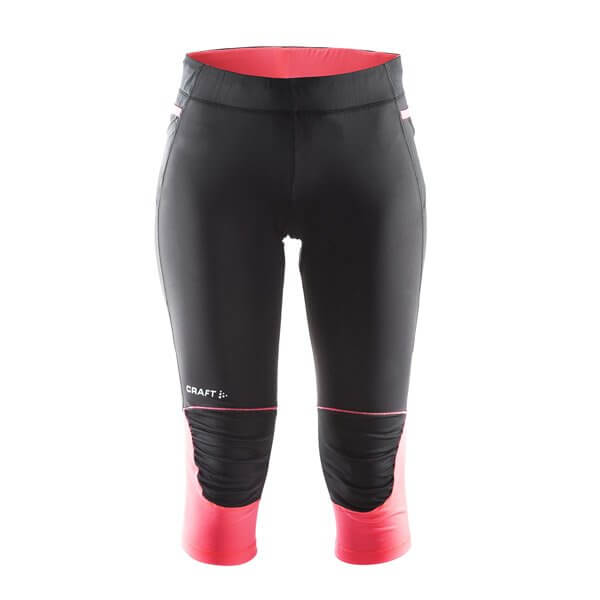 Kalhoty Craft W Kalhoty Trail Capri černá s růžovou