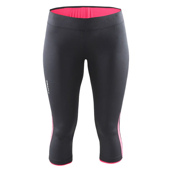 Kalhoty Craft W Kalhoty Prime Capri černá s růžovou
