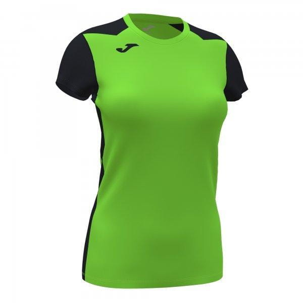  Frauen-T-Shirt Joma Record II Short Sleeve T-Shirt Fluor Green Black