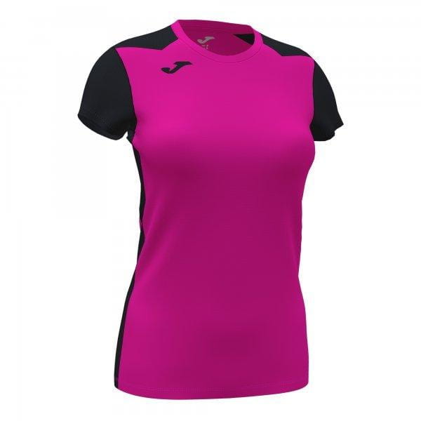  Frauen-T-Shirt Joma Record II Short Sleeve T-Shirt Fluor Pink Black