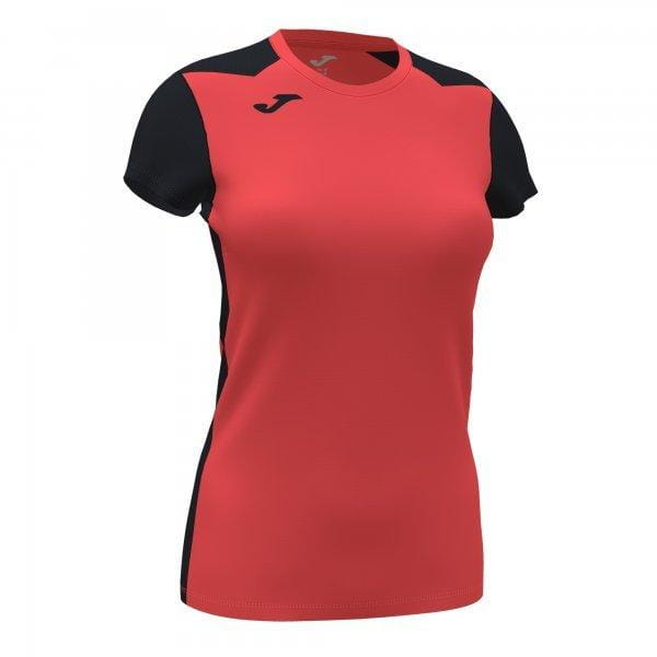  Frauen-T-Shirt Joma Record II Short Sleeve T-Shirt Fluor Coral Black