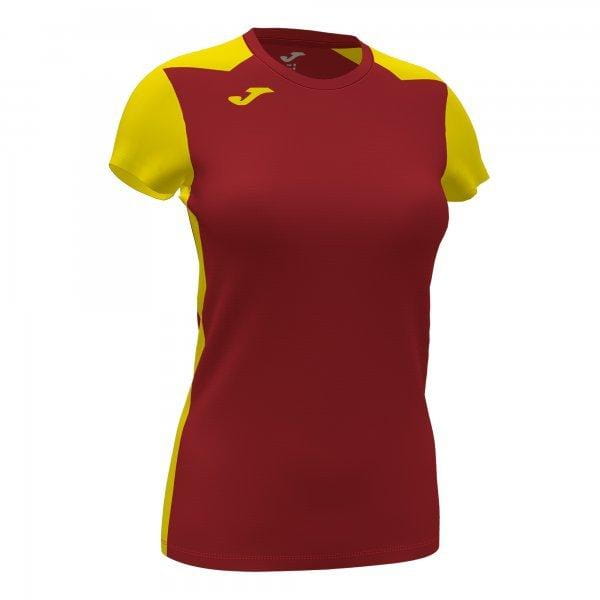  Női póló Joma Record II Short Sleeve T-Shirt Red Yellow