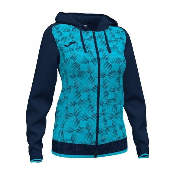  Sweat-shirt pour femme Joma Supernova III Zip-Up Hoodie Navy Fluor Turquoise