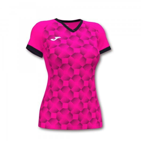  Frauen-T-Shirt Joma Supernova III Short Sleeve T-Shirt Fluor Pink Black