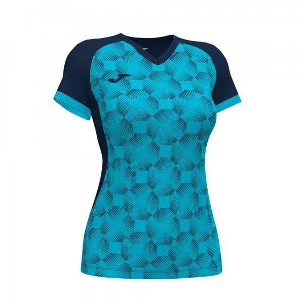  Dames-T-shirt Joma Supernova III Short Sleeve T-Shirt Navy Fluor Turquoise