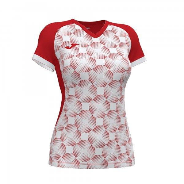  Dames-T-shirt Joma Supernova III Short Sleeve T-Shirt Red White