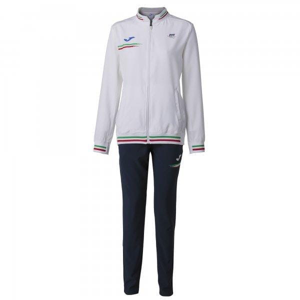  Dames tennis ingesteld Joma Tracksuit Micro. Fed. Tennis Italy White Woman