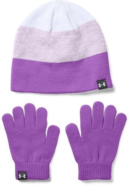 Dievčenská čiapka s rukavicami Under Armour G Beanie Glove Combo-PPL