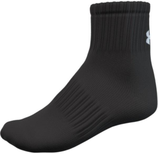 Unisex ponožky Under Armour Core QTR 3PK-BLK